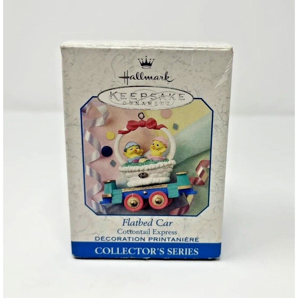Vtg Hallmark Keepsake Ornament 1999 Flatbed Car Cottontail Express Series #4